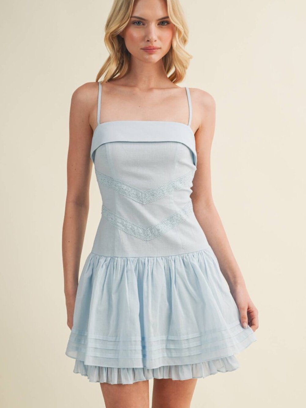 Light Blue Drop Waist Dress